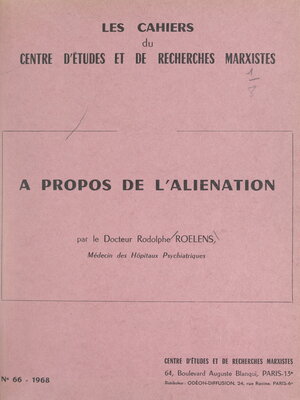 cover image of À propos de l'aliénation